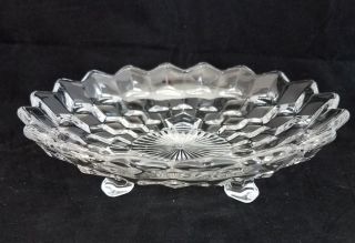 Vintage Fostoria American 3 Footed Bon Bon Dish Clear Glass Crystal