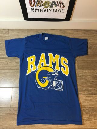 Los Angeles Rams T Shirt Sz M Usa 50/50 Single Stitch Vtg 80 