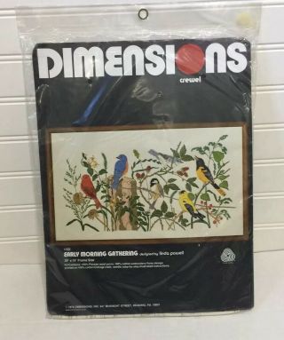 Vintage Dimensions Crewel Embroidery Kit 1122 Early Morning Gathering Birds