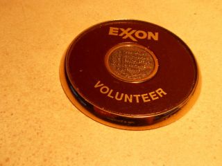 Vintage Brass Exxon Paper Weight Volunteer Deeds