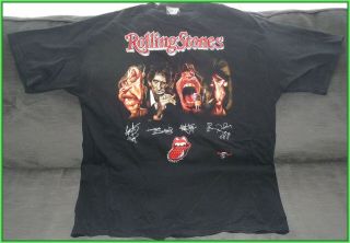 Rolling Stones Vintage Voodoo Lounge Tour Shirt Embroidered W/caricatures Xl