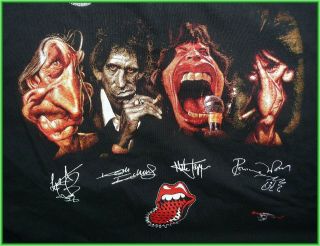 Rolling Stones vintage Voodoo Lounge tour shirt embroidered w/caricatures XL 3