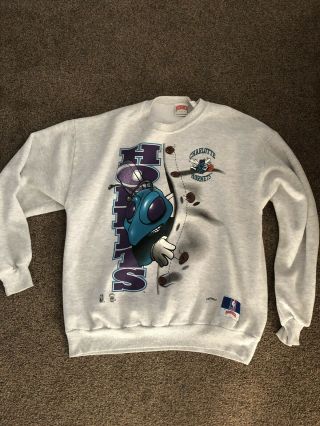 Vintage Retro 90’s Nba Charlotte Hornets Sweatshirt