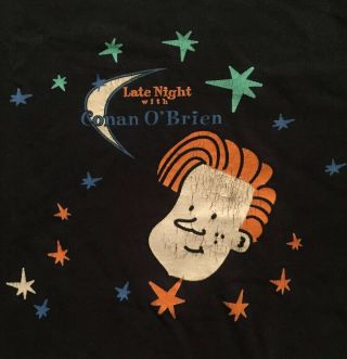 Late Night With Conan O’brien Early 90s Vintage Nbc T - Shirt Medium M Rare