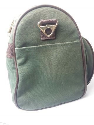 Vtg Orvis Battenkill Carry On bag Green Canvas Brown Leather.  For suitcase 4