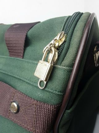 Vtg Orvis Battenkill Carry On bag Green Canvas Brown Leather.  For suitcase 5