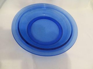 Vtg Hazel Atlas Depression Glass Moderntone Cobalt Blue 7.  75 Inch Soup Bowl