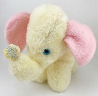 Vintage Eden Yellow Wind Up Musical Elephant Plush Rare Baby Toy