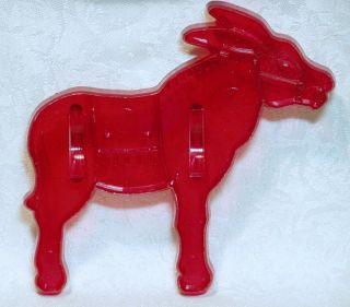 Vintage Red Plastic Cookie Cutter - Circus Donkey Carnival Child Party Election