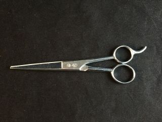 Vintage Elk Chrome Plated Hot Drop Forged Steel Barber Scissors Made In Italy