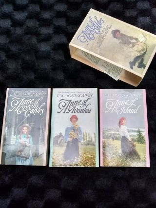 Vintage Anne Of Green Gables Book Set Of 3 L.  M.  Montgomery 1992 Paperback Youth