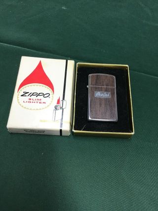 Vintage Zippo Lighter 1651 Slim Wood Grain Vinyl 2
