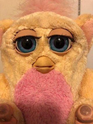 Vintage 2005 Furby Baby Yellow And Pink Tiger Electronics Rubber Feet 3