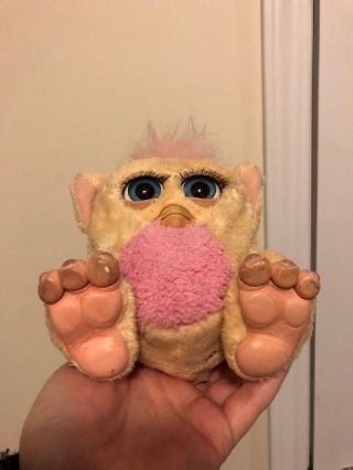 Vintage 2005 Furby Baby Yellow And Pink Tiger Electronics Rubber Feet 4
