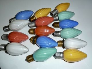 15 & Vintage C - 9 C9 Swirl Flame Bulbs For X - Mas Light Strand