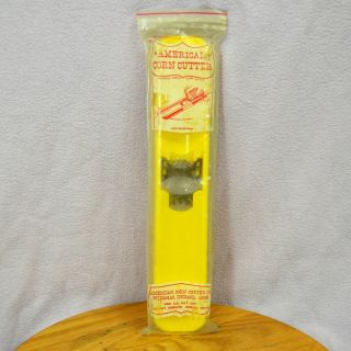 Vintage American Corn On The Cob Cutter Yellow Slicer Usa Canning Kitchen Tool