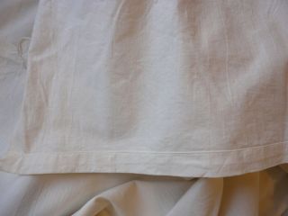 Vintage 1940 ' s Full Size Muslin Flat Sheet with Cut Work Edge 3