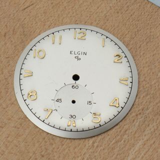 Vintage Elgin Watch Dial Wristwatch Part Antique Sub Seconds 29.  8mm Parts