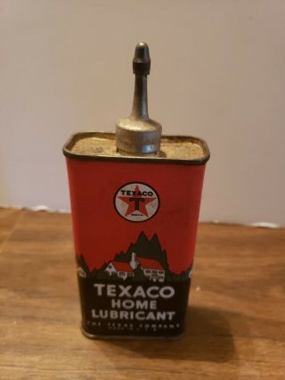 Vintage Texaco Lead Top Home Lubricant Oil Can Handy Oiler The Texas Company