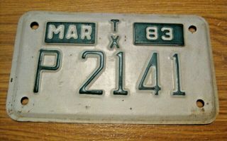 Vintage 1983 Texas Motorcycle License Plate Check Out All Our License Plates
