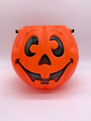 Vintage Halloween Pumpkin 8 " Bucket,  Trick Or Treat Candy,  1997 Grand Venture