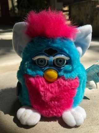 Furby Vintage Hot Pink And Blue 1999 Model 70 - 940 With Tags