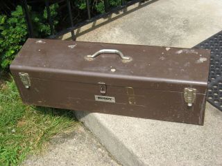 Vintage My Buddy Metal Tool Box W/ Tray 32 " Long X 81/2 " Wide X 9 1/4 " High