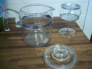 Pyrex Vintage Flame - Ware Glass 9 Cup Kitchen Range Coffee Pot Percolator Brewer