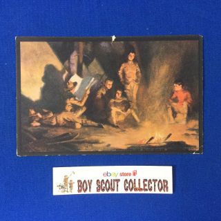 Boy Scout Vintage Scout Post Card The Camp Fire