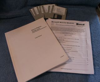 Vintage Word 6 For Windows - Disks (7) - 3.  5 " Floppies & Reference Booklets 1994