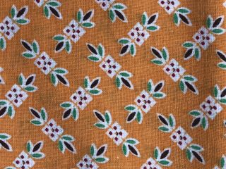 Vintage Feedsack Flour Sack Fabric Rare Small Tootsie Floral Melon Orange Lg Pc
