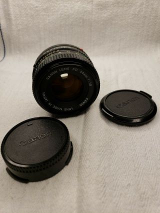Vintage Canon Fd 50mm 1:1.  8 50mm Camera Lens.  Very