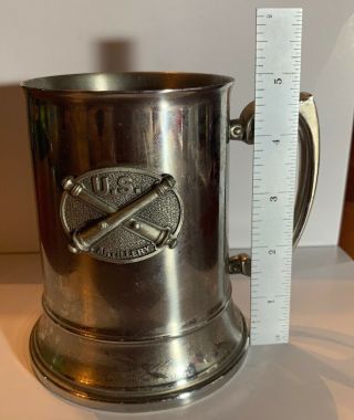 Vintage Us Artillery Heavy Stock Metal Mug / Stein “dragons Can & Will” Rare