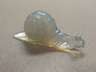 Vintage Sabino France Opalescent Art Glass Snail Miniature Figure Art Deco