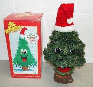 Vtg Large 15 " Gemmy " Douglas Fir " Singing Animated " Christmas Tree " W/box