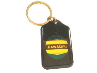 Vintage Nos Kawasaki Old Key Logo Keychain Fob Keyring B - E Industries Usa Made