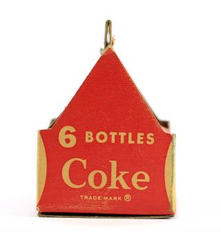 Vintage Miniature Coca - Cola Soda 6 - Pack Cardboard Bottle Carrier 1940s 1950s 2