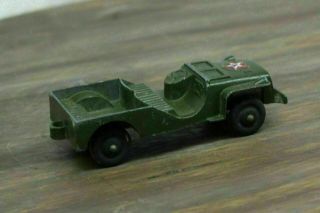Vintage Tootsietoy US Army Jeep 1950s Diecast Metal Military Green Car 4 