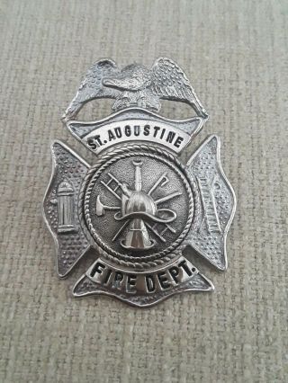 Vintage St.  Augustine Fire Department Hat Badge