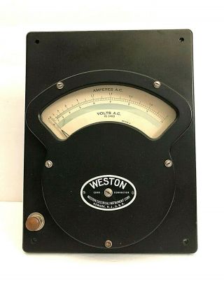 Vintage Weston 341 Dc/ac Voltmeter 0 - 120 Volt Electrical Instrument Ks14483