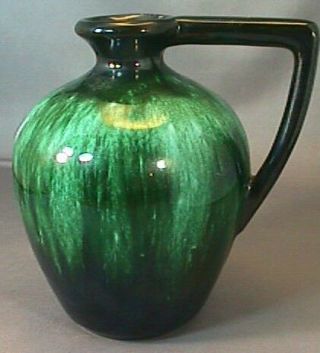 Vintage Flow Green Porcelain Vase Canadian Pottery Ontario Canada Jug