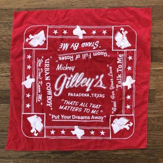 Gilleys Vintage Bandana Country Music Texas Honky Think Red