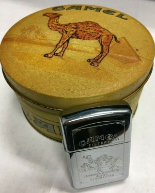 Camel Joe Zippo Cigarette Lighter & Tin - Vintage Classic Logo 1994 Made In Usa