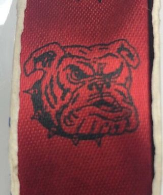 Vintage English Bulldog Ribbon Black And Red Nos Spike Collar Mean Dog Face