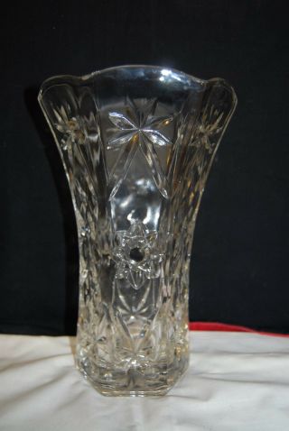Anchor Hocking 8 " Eapc Early American Prescut Star Of David Flower Vase Vintage