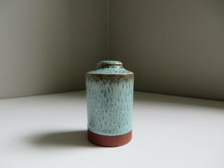 Vtg Humfrey Wakefield Isles Of Scilly Studio Pottery Mini Vase Pale Teal Glaze