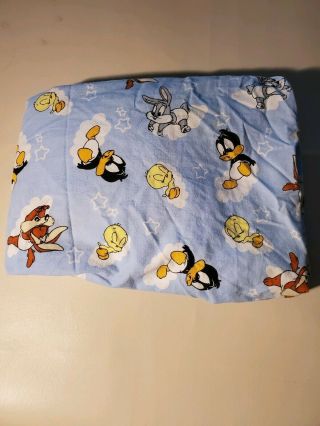 Vintage Baby Looney Tunes Crib Sheet Bugs Bunny Tweety Daffy Wil E Coyote 28