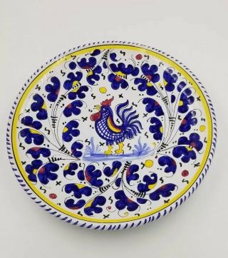 Vintage F.  C.  Deruta Blue Red Yellow 12.  5 " Platter Wall Hanging Italy