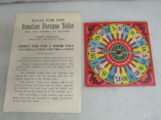 Vintage Parker Brothers THE GAME OF VENETIAN FORTUNE TELLER (COMPLETE) 2