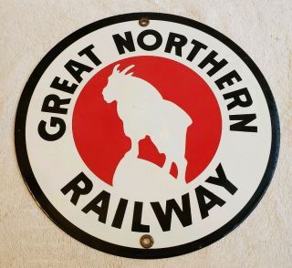 Great Northern Railway Railroad R&r Vintage Steel Train Metal Heavy Sign